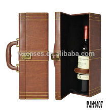 New arrival leather wine carrier for single bottle manufacturer